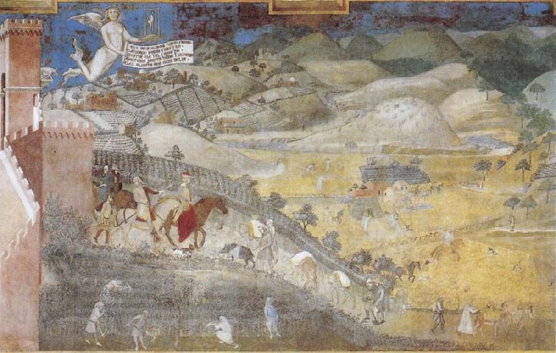 Ambrogio Lorenzetti Life in the Country oil painting picture